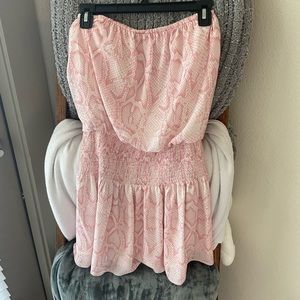 Tube Dress - Pink & White Snakeskin